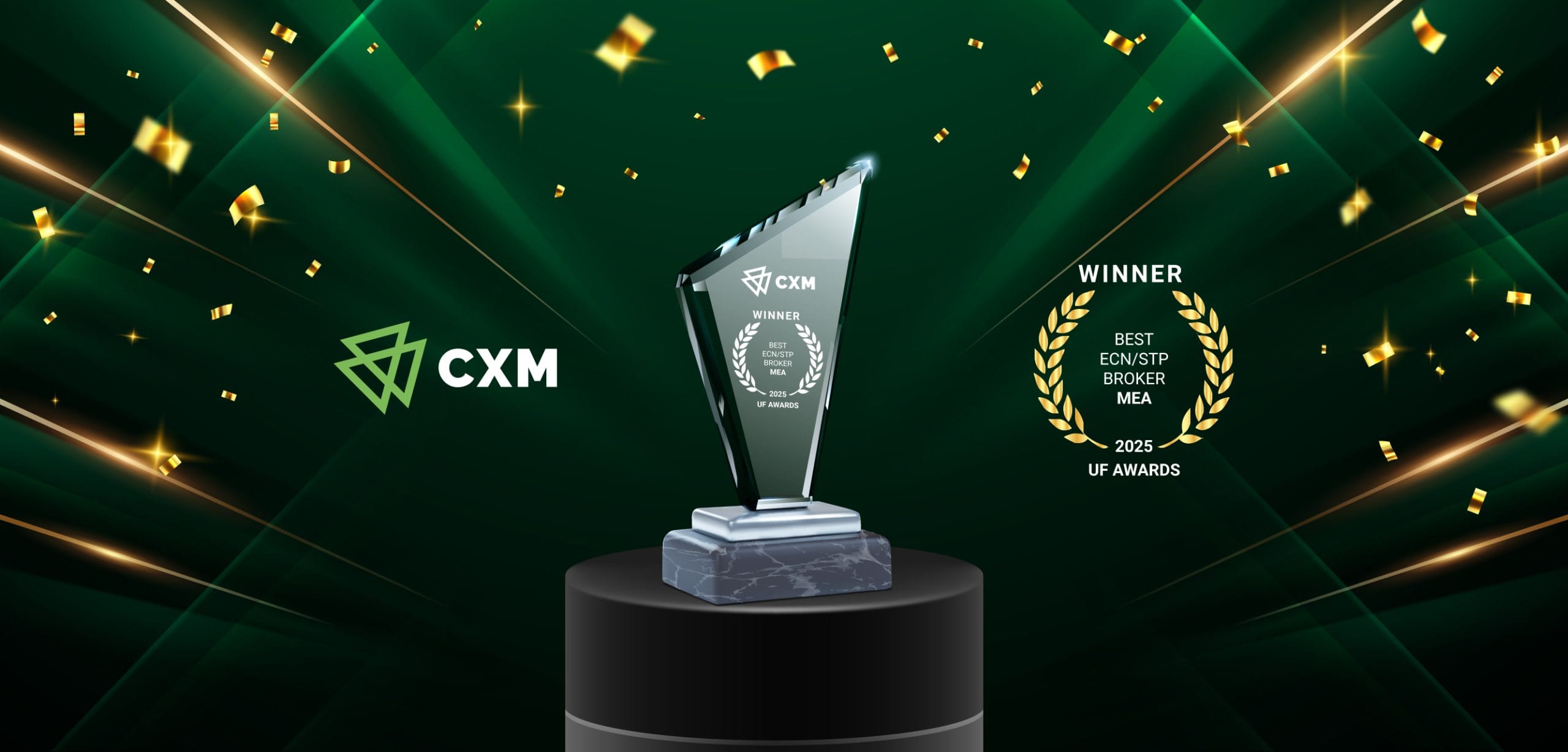 ¡CXM gana el premio al Mejor Broker ECN/STP – MEA en los Ultimate Fintech Awards 2025!