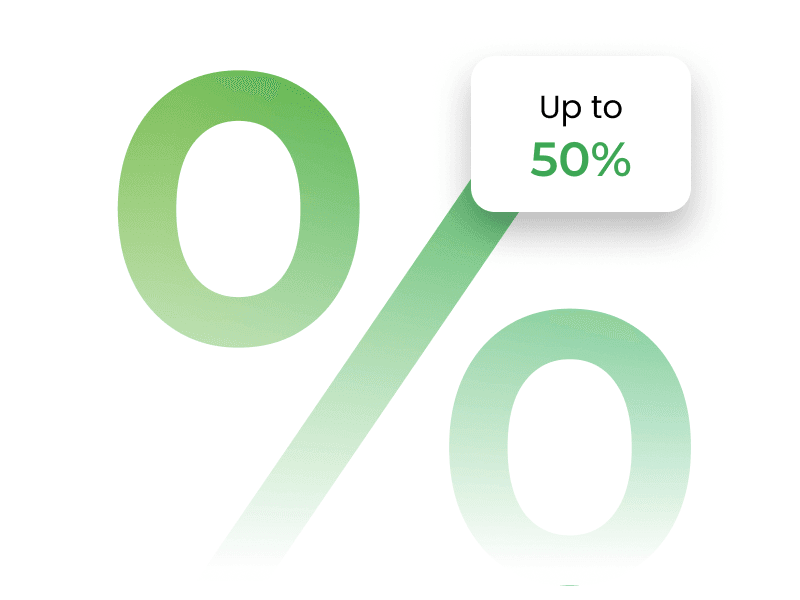 Ilustración de comisiones de hasta el 50%