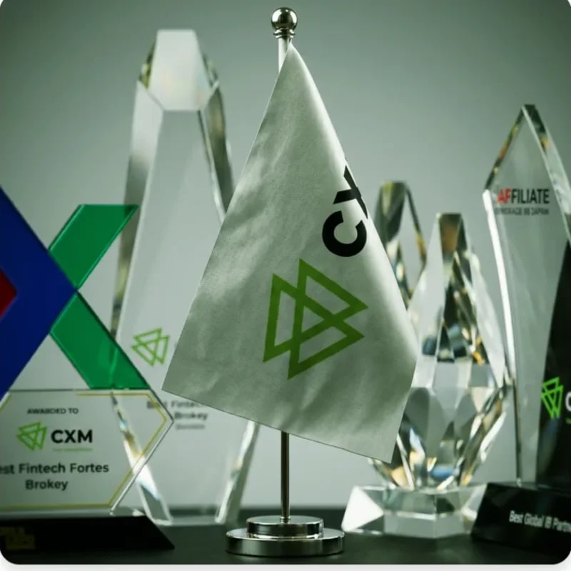 Trofeos de premios del sector de CXM en exhibición
