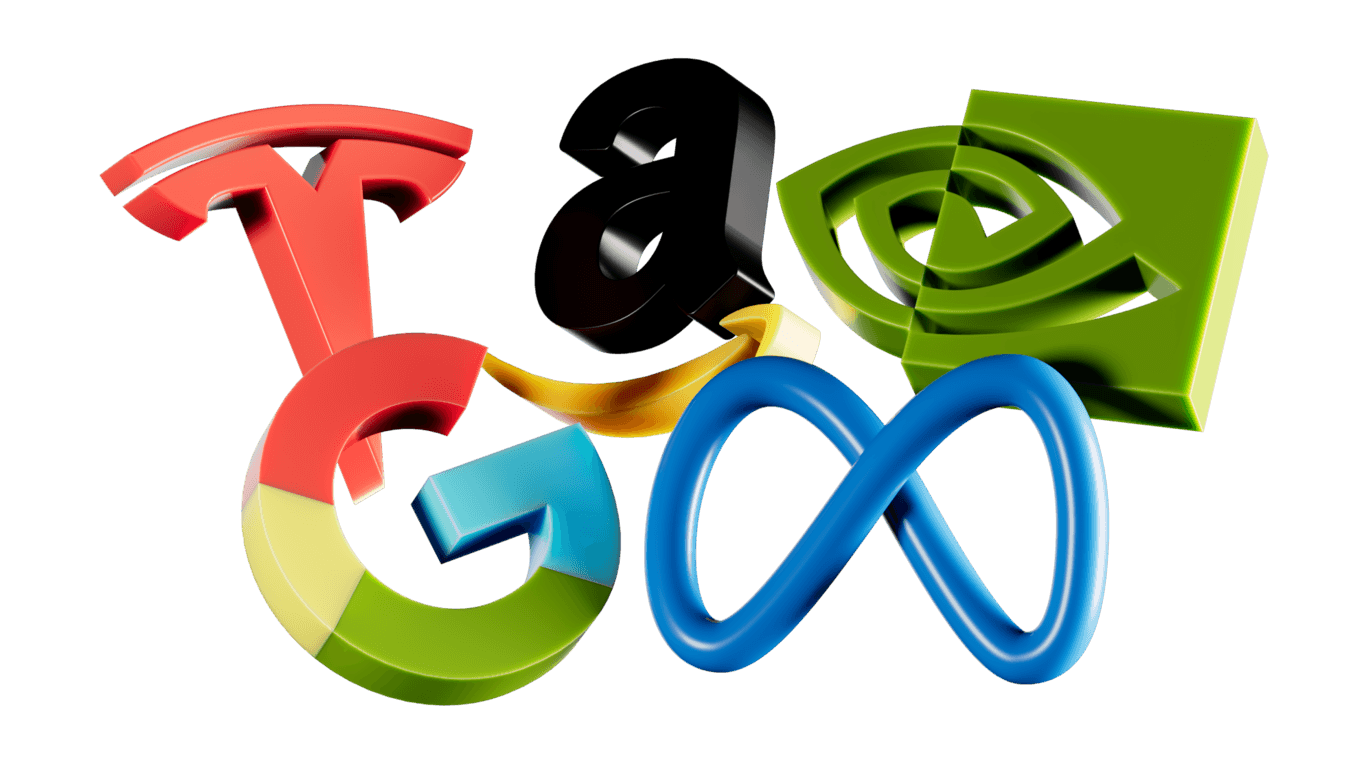 Trading de acciones: ilustración 3D de logotipos de empresas